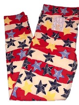 NWT LuLaRoe TC Red Yellow Blue White Stars Stripes American 4th July Leg... - $17.81