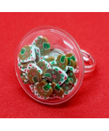 Unique GINGERBREAD HOUSE RING adjustable GLASS handmade GIFT BOXED chris... - $26.05 CAD