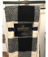 Pendleton Home Collection Black White Plaid Sherpa Fleece Throw Blanket ... - $88.59 CAD