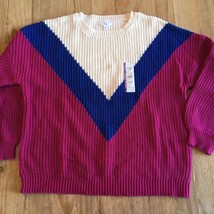 Time and Tru Womens Pullover Knit Sweater Size XXL/ 20 Multicolor Chevro... - $27.00