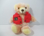 Honey teddy bear plush Bialosky Save the Bears Gund Red Vest vintage Korea - $13.50