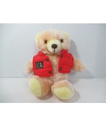 Honey teddy bear plush Bialosky Save the Bears Gund Red Vest vintage Korea - £10.09 GBP