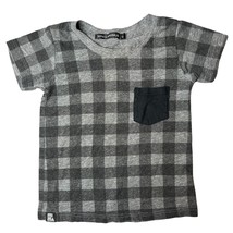 Mini &amp; Maximus Grey Plaid Short Sleeve Tee 12-18 Month - £8.51 GBP