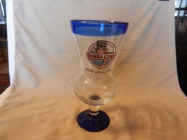 Bubba Gump Shrimp Co. New Orleans Hurricane Glass with Blue Rim and Base - £23.92 GBP