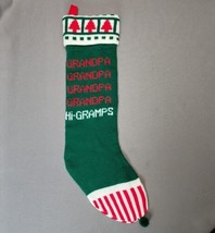 Kurt S. Adler Vintage 1982 Grandpa &quot;Hi Gramps&quot; Green Knit Christmas Stoc... - £17.78 GBP