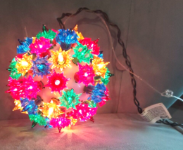 VTG 100 Lights Globe Sphere UL Flower Christmas Ball 6 in Multicolor - £15.56 GBP