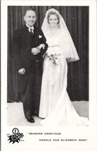 Wedding Lovely Bride and Groom Photo Harold and Elizabeth Zook Postcard Y11 - £7.03 GBP