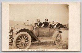 RPPC Family Automobile Men with Fat Ladies Looking Like Circus Act Postc... - $29.95