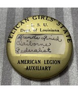 Pelican Girls State ID Badge Vintage L.S.U American Legion Auxiliary - £10.28 GBP