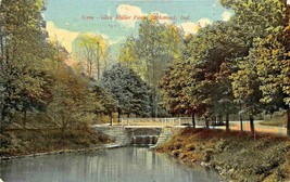 Richmond Indiana~Glen Miller Park~Lake &amp; Stone BRIDGE~1912 Pstmk Postcard - £7.51 GBP