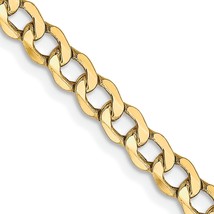 10K Gold 4.3mm Semi-Solid Curb Link Chain Jewelry 7&quot; - £123.35 GBP