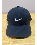 Nike Men&#39;s Black Hat Adjustable Cotton Swoosh Logo Ball Cap Vtg NOS - €25,57 EUR