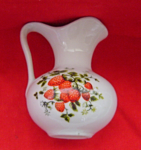  Vintage White with Strawberries Mini Pitcher - £11.76 GBP