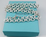 Tiffany &amp; Co 22&quot; Silver Mens Unisex Silver Round Large Link Rolo Chain N... - £398.43 GBP