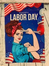 Labor Day Garden Flag 12.5×18in Labor Day Decoration Outdoor Outside Pat... - £11.18 GBP