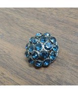 BEAUTIFUL 1930s Art Deco Blue Glass Stones Stone Silver Tone Button - $9.49