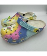 Crocs Classic Tie Dye Clog Women’s 8 Men’s 6 Multicolor Virgo Peace Charms - $47.85 CAD