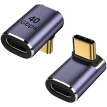 90 Degree Usb C Adapter (2 Pack), Usb C Male To Usb C Female Right Angle Connect - £11.98 GBP