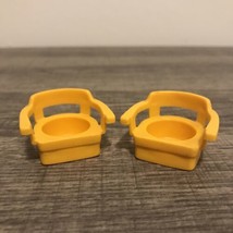 Vintage Fisher Price House/Houseboat set of 2 Captain&#39;s Chairs Yellow 1970s - $4.01