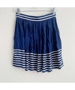 Amanda Uprichard Womens 100% Silk Mini Skirt Blue White Stripe Size P XS... - $9.84