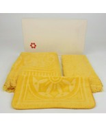 Tastemaker NOS Yellow Towel Set 3 Piece Set Bath &amp; Hand Towel w/Washcloth - £52.94 GBP