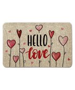 GAGEC Valentines Day Door Mat Hello Love Hearts Decorative 17x27 Inch - $20.10 CAD