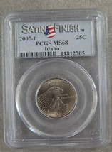 2007-P PCGS MS68 IDAHO 25C STATE QUARTER SATIN FINISH! EXQUISITE! 20220037 - £19.66 GBP