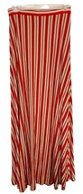 Bebe Maxi Skirt Womens XS Red White Vertical Striped  Dress Knit - £10.46 GBP