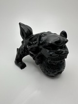 Japanese Netsuke Foo Dog ShiShi Holding Tama Ball Lion NB1 - $17.42