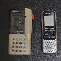 Sony ICD-BX140 Digital Voice Recorder + Sony Micro Cassette Player M-P4 ... - $23.50