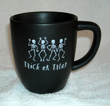 Rae Dunn by Magenta Trick or Treat ceramic coffee mug 16 oz skeletons black - £18.16 GBP