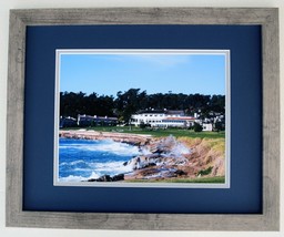 18th At Pebble Beach by Barbara Snyder Golf  Monterey CA Seascape Framed... - £152.54 GBP