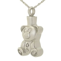 Teddy Bear Stainless Steel Pendant/Necklace Funeral Cremation Urn for Ashes - £47.95 GBP
