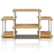 Furinno Turn-N-Tube No Tools Entertainment TV Stands, Beech/White, Square Corner - £51.95 GBP
