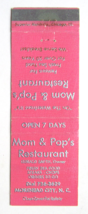 Mom &amp; Pop&#39;s Restaurant - Morehead City, North Carolina 20 Strike Matchbook Cover - £1.37 GBP