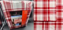 $100 Cuddl Duds Sheet Set RED PLAID Flannel 17&quot;Deep Pocket-100% Cotton QN - £36.97 GBP