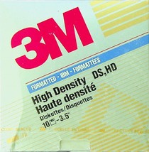 3M DS HD 3.5&quot; Computer Floppy Disks (10) Brand New - Factory Sealed - 1994 - $6.34