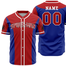 Custom Baseball Jersey Spiderman Costume Unisex Shirt Superhero Birthday Gift - £23.44 GBP - £36.73 GBP