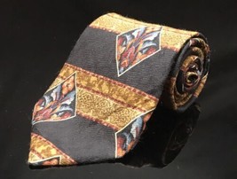 Tom James Ornate Art Nouveau Burgundy Wine Thick Jacquard Silk Neck Tie Necktie - £9.48 GBP