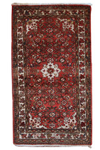 Hand made vintage Persian Hamadan rug 2.4&#39; x 4.3&#39; ( 75cm x 132cm ) 1970s 1C387 - £571.53 GBP