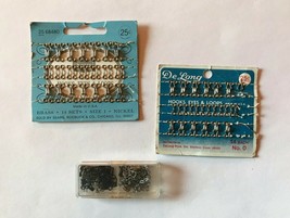 Vintage Hooks, Eyes &amp; Loops on original cards (DeLong, Sears) sizes 0, 1... - £5.41 GBP