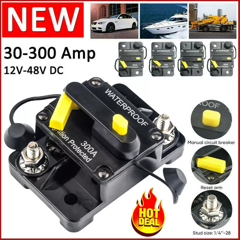 30~300AMP 12V Circuit Breaker Reset Car Auto Marine Stereo Audio Fuse In... - $25.06
