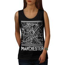 England Manchester Tee Big City Map Women Tank Top - $12.99