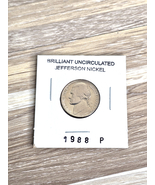 Brilliant Uncirculated U.S. Coin 1988-P Jefferson Nickel - $460.12 MXN Brilliant Uncirculated U.S. Coin 1988-P Jefferson Nickel - $460.12 MXN