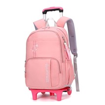 Waterproof Wheeled Bag Large-capacity Child Student School Bag Rolling Backpack  - $209.65