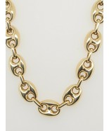 14k Yellow Gold Puffed Gucci Link Chain Necklace - £1,846.16 GBP