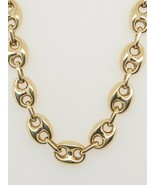 14k Yellow Gold Puffed Gucci Link Chain Necklace - £1,848.57 GBP