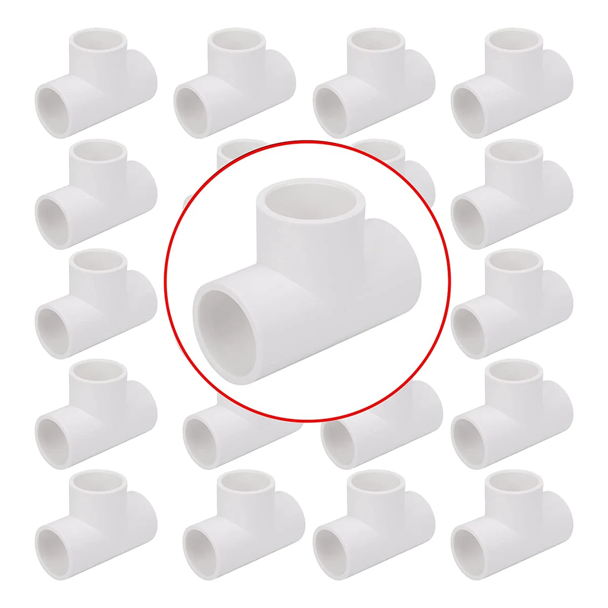 20 Pack 3/4in Tee 3 Way PVC Pipe Fittings Connector, niture Grade Elbow Fitting  - £48.95 GBP