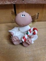 2001 Angel Cheeks Russ Angel w/ Candy Cane No 22000 Kirks Kritters Vintage - $337.94 MXN