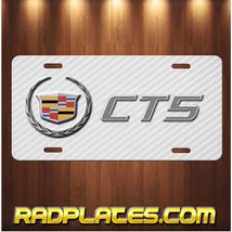 CADILLAC CT5 on Simulated White Carbon Fiber Vanity Aluminum license plate tag - £15.36 GBP